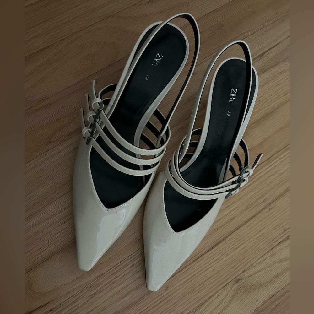 Zara Slingback Kitten Heels